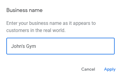Google business name